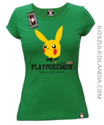 Play Pokemon - Koszulka damska zielona 