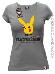 Play Pokemon - Koszulka damska szara 
