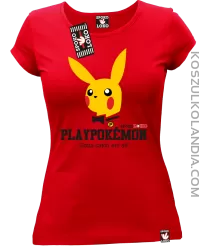 Play Pokemon - Koszulka damska czerwona 