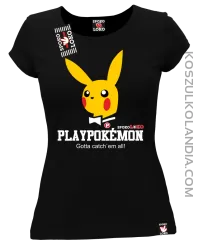 Play Pokemon - Koszulka damska czarna 