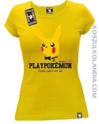 Play Pokemon - Koszulka damska żółta 