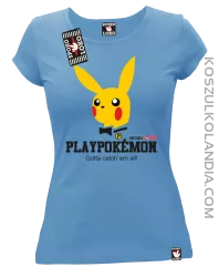 Play Pokemon - Koszulka damska błękit 