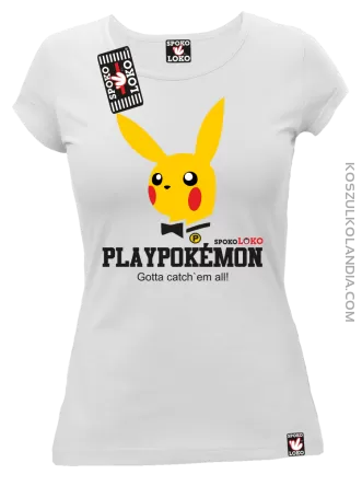Play Pokemon - Koszulka damska biała 