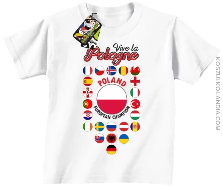 Vive la Pologne - Koszulka dziecięca biała