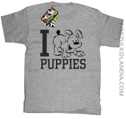 I love puppies - kocham szczeniaki - Koszulka dziecięca melanż