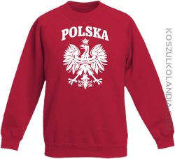 Polska - Bluza dziecięca standard bez kaptura czerwona 