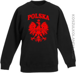 Polska - Bluza dziecięca standard bez kaptura czarna 