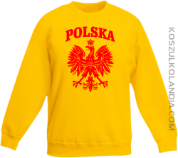 Polska - Bluza dziecięca standard bez kaptura żółta 