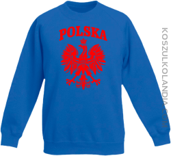 Polska - Bluza dziecięca standard bez kaptura niebieska 