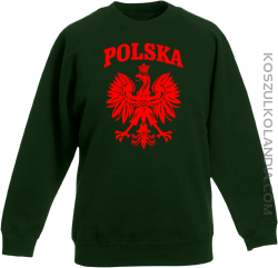 Polska - Bluza dziecięca standard bez kaptura butelkowa 