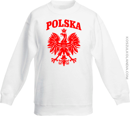 Polska - Bluza dziecięca standard bez kaptura biała