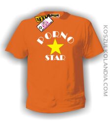 Koszulka męska Porno Star pomarańczowa