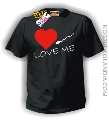 LOVE ME-Kochaj mnie- Walentynki-koszulka męska czarna