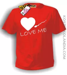 LOVE ME-Kochaj mnie- Walentynki-koszulka męska czerwona