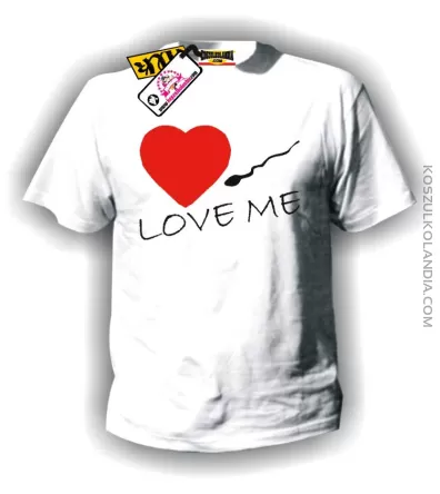 LOVE ME-Kochaj mnie- Walentynki-koszulka męska biała