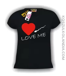 LOVE ME-Kochaj mnie- Walentynki-koszulka damska czarna