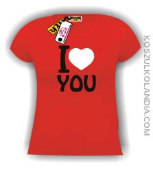 I love you-kocham Cię -koszulka damska czerwona