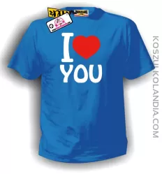 I love you-kocham Cię -koszulka męska niebieska