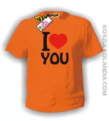 I love you-kocham Cię -koszulka męska pomarańczowa