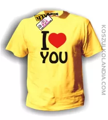 I love you-kocham Cię -koszulka męska żółta
