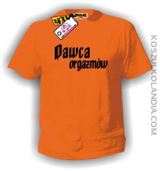 Dawca orgazmów - koszulka męska pomarańczowa