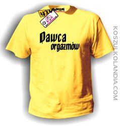 Dawca orgazmów - koszulka męska żółta