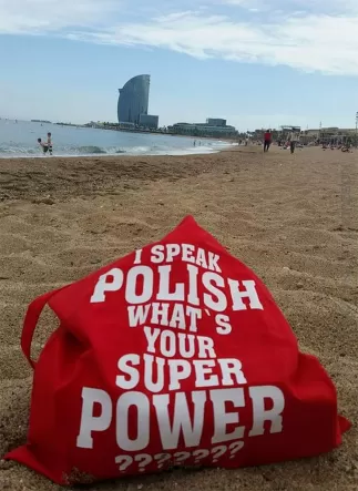 I speak polish what is your super power - torba zakupowa BARCELONA COSTA BRAVA ESPANA SPAIN Hiszpania