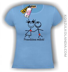 Prawdziwa miłość -koszulka damska błękitna