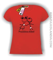 Prawdziwa miłość -koszulka damska czerwona
