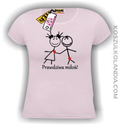 Prawdziwa miłość -koszulka damska różowa