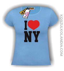 I love NY - koszulka damska błękitna