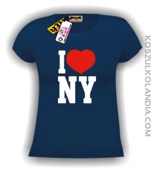 I love NY - koszulka damska granatowa