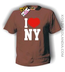 I love NY - koszulka męska brązowa