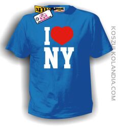I love NY - koszulka męska niebieska