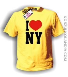 I love NY - koszulka męska żółta