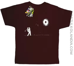 ﻿Astro Golfista na księżycu - koszulka dziecięca brązowa 