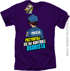 Przygotuj się na kontrolę osobistą POLICJA - koszulka męska fioletowa