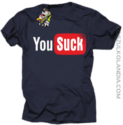 YOUSUCK ale Parody YT - Koszulka męska granat 