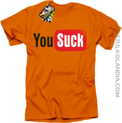 YOUSUCK ale Parody YT - Koszulka męska pomarańcz 