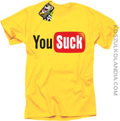 YOUSUCK ale Parody YT - Koszulka męska żółta 
