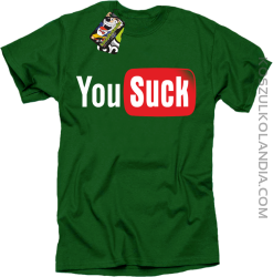 YOUSUCK ale Parody YT - Koszulka męska zielona 