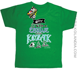 Kto żegluje ten KOZAK - Koszulka dziecięca zielona 