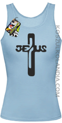 JEZUS w Krzyżu Symbol Vector - Top Damski - Błękitny