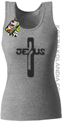 JEZUS w Krzyżu Symbol Vector - Top Damski- Melanż
