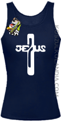 JEZUS w Krzyżu Symbol Vector - Top Damski - Granatowy