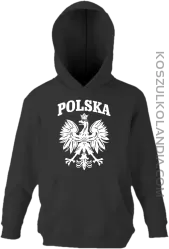 Polska - Bluza dziecięca z kapturem czarna 