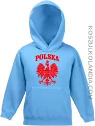 Polska - Bluza dziecięca z kapturem błękit 