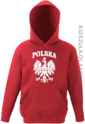 Polska - Bluza dziecięca z kapturem czerwona 