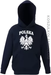 Polska - Bluza dziecięca z kapturem granat