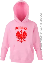 Polska - Bluza dziecięca z kapturem jasny róż